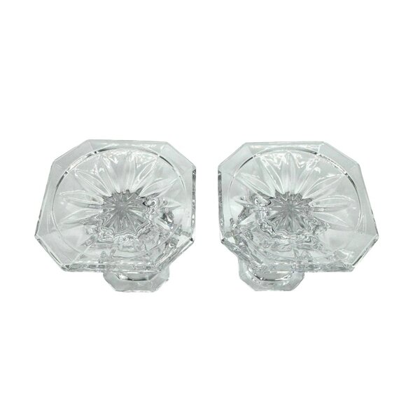 Mikasa Edinburgh Crystal Set of 2 Octagonal Base 3” Candleholders - Picture 9 of 10